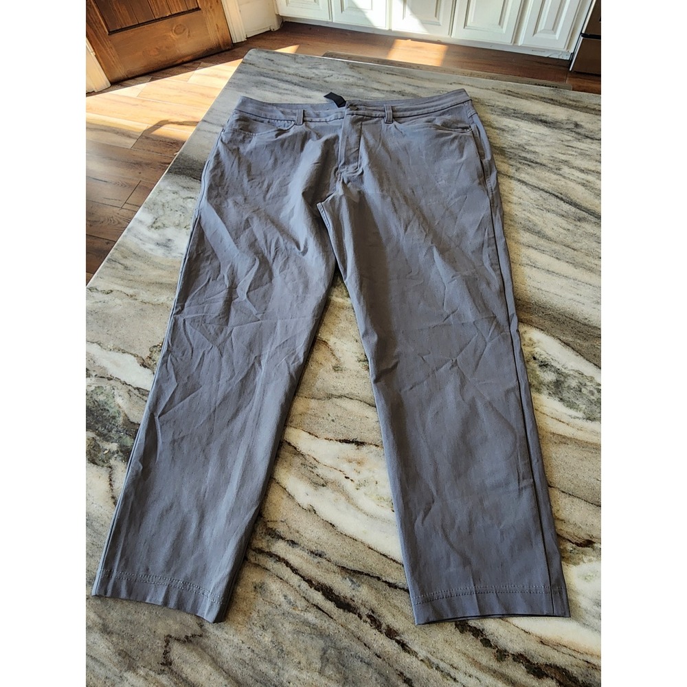 Lululemon ABC Pant Slim Fit 5 Pocket Gray Warpstreme Mens Size 35 Short Inseam